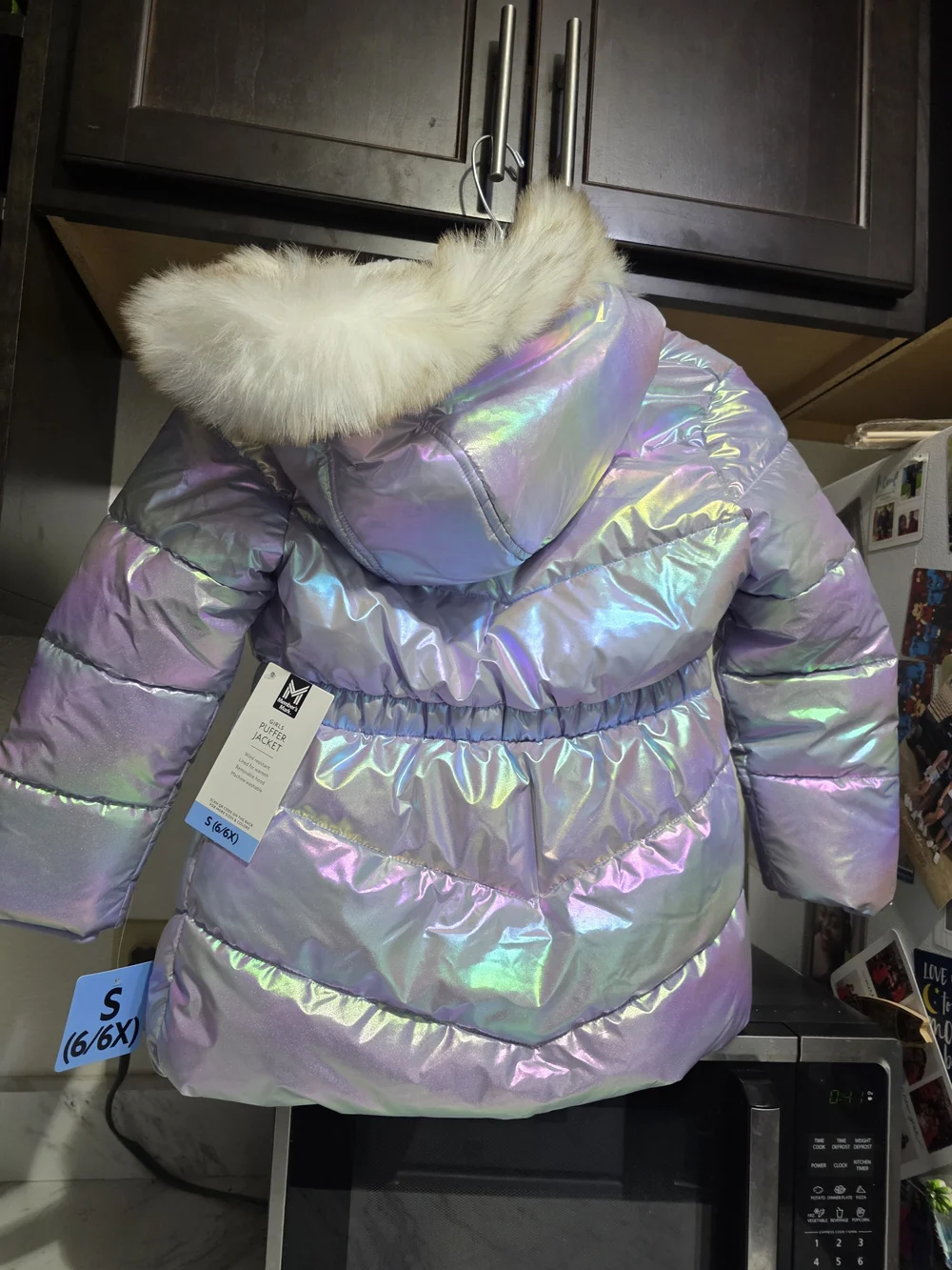 Member Mark Girls Iridescent Puff Jacket Toddler Girls Size 6